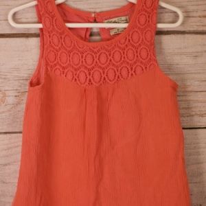 Lucky Brand Orange Coral Tank Dress w/Lace